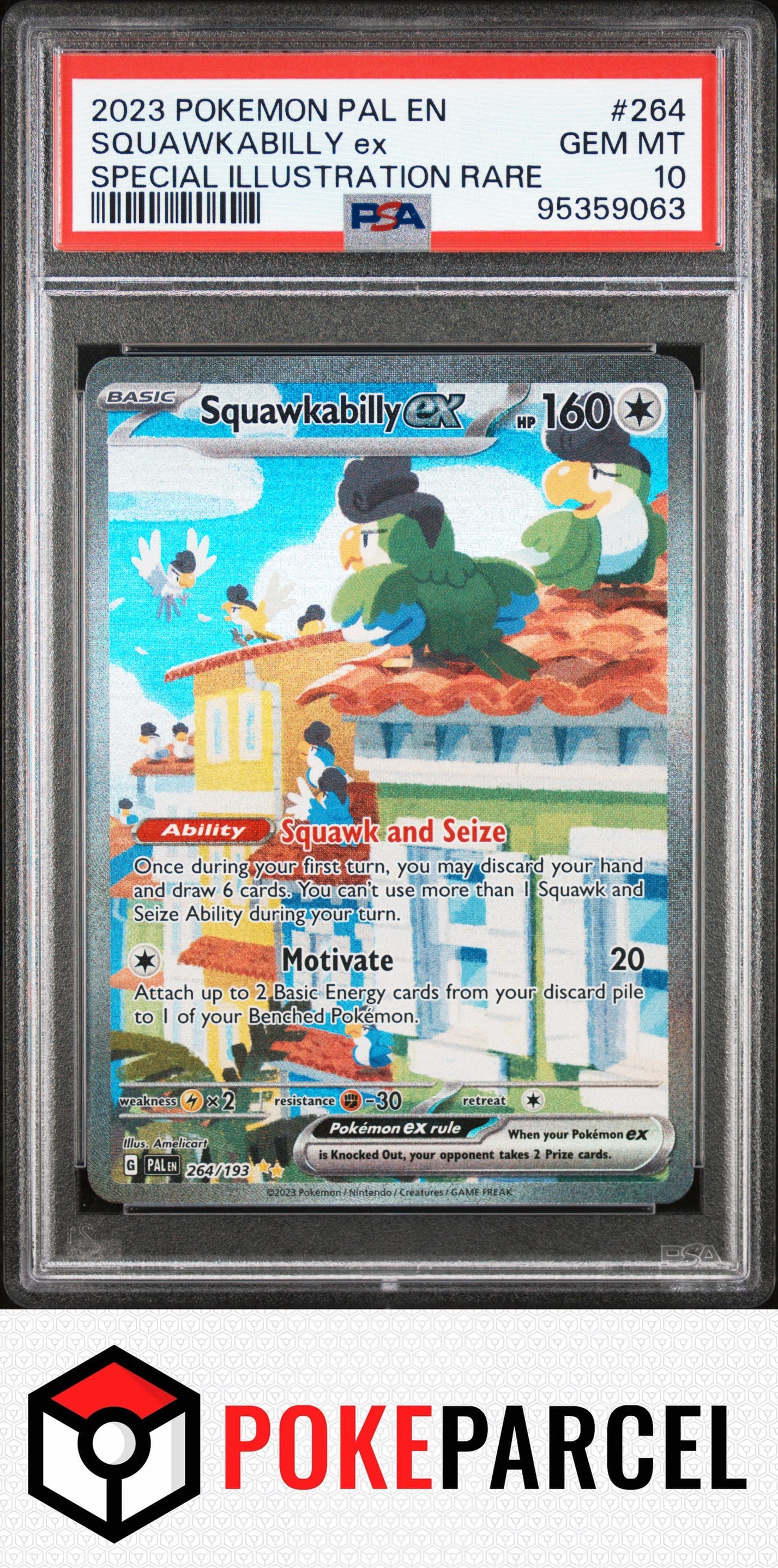 PSA 10 - 2023 Pokemon Pal En-Paldea Evolved - Squawkabilly Ex